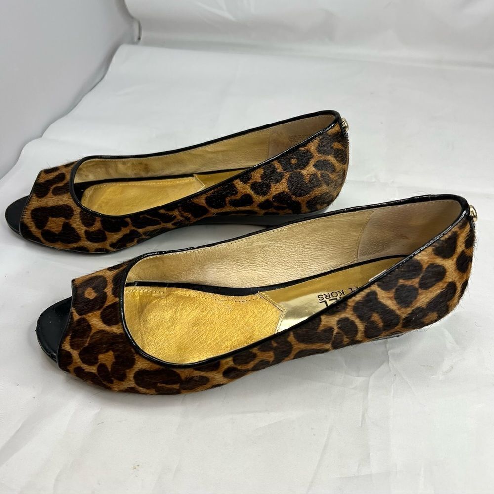 MICHAEL Michael Kors Cheetah Peep Toe Low Wedge - Picture 5 of 8